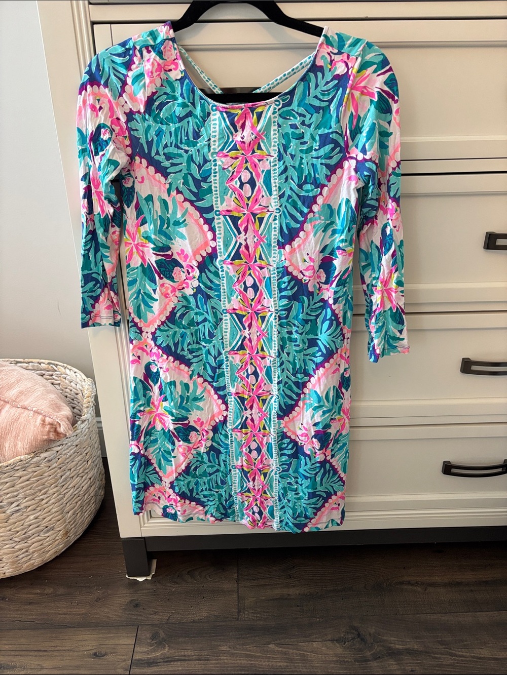 Lilly Pulitzer Teal, Pink & White Floral Dress
